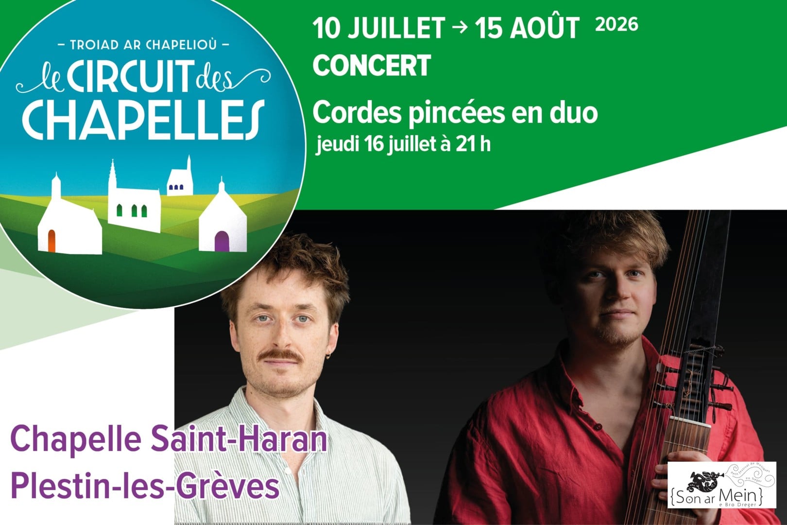 Cordes pincées en duo – Circuit des chapelles