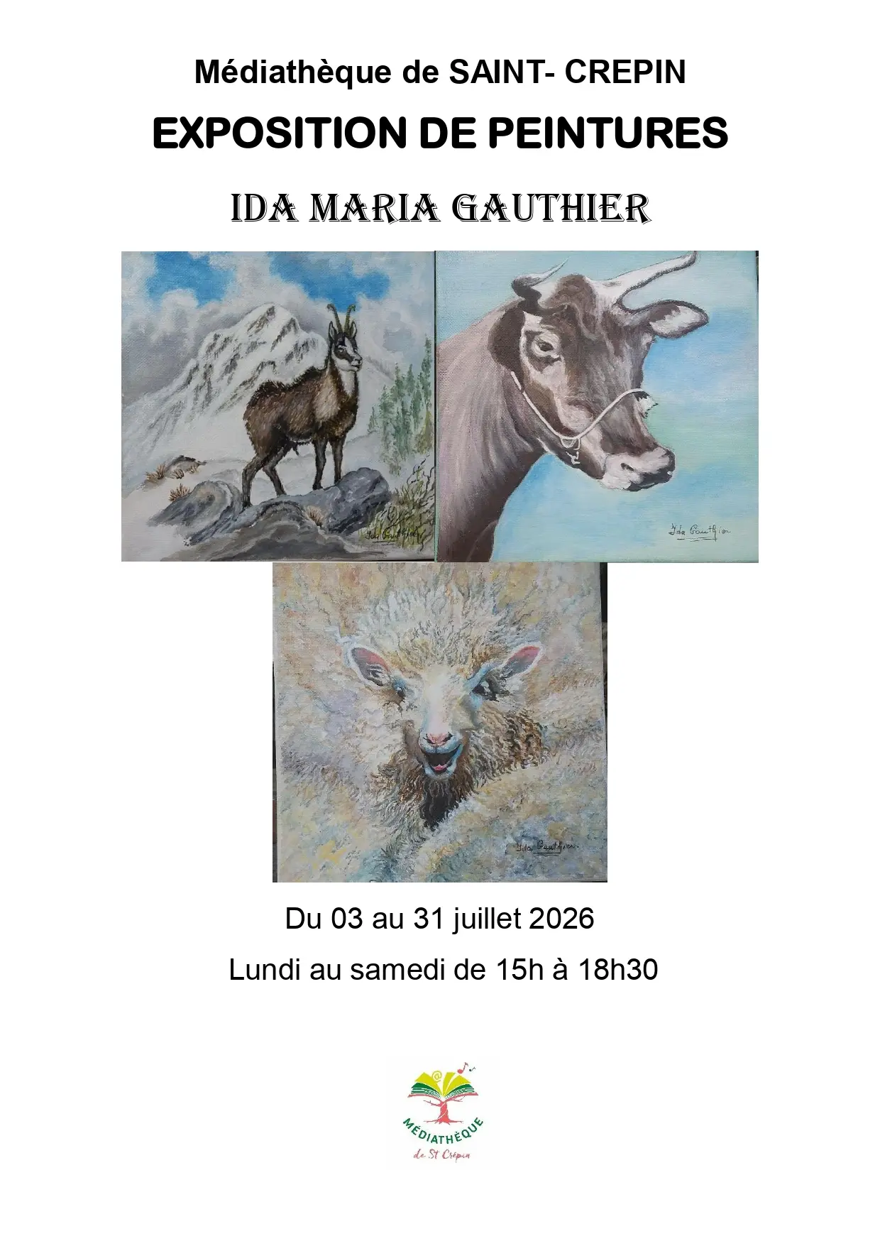 Exposition de peintures par Ida Maria Gauthier