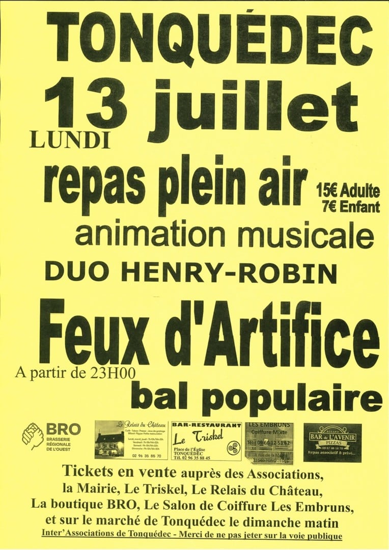 Feu d’artifice et bal populaire