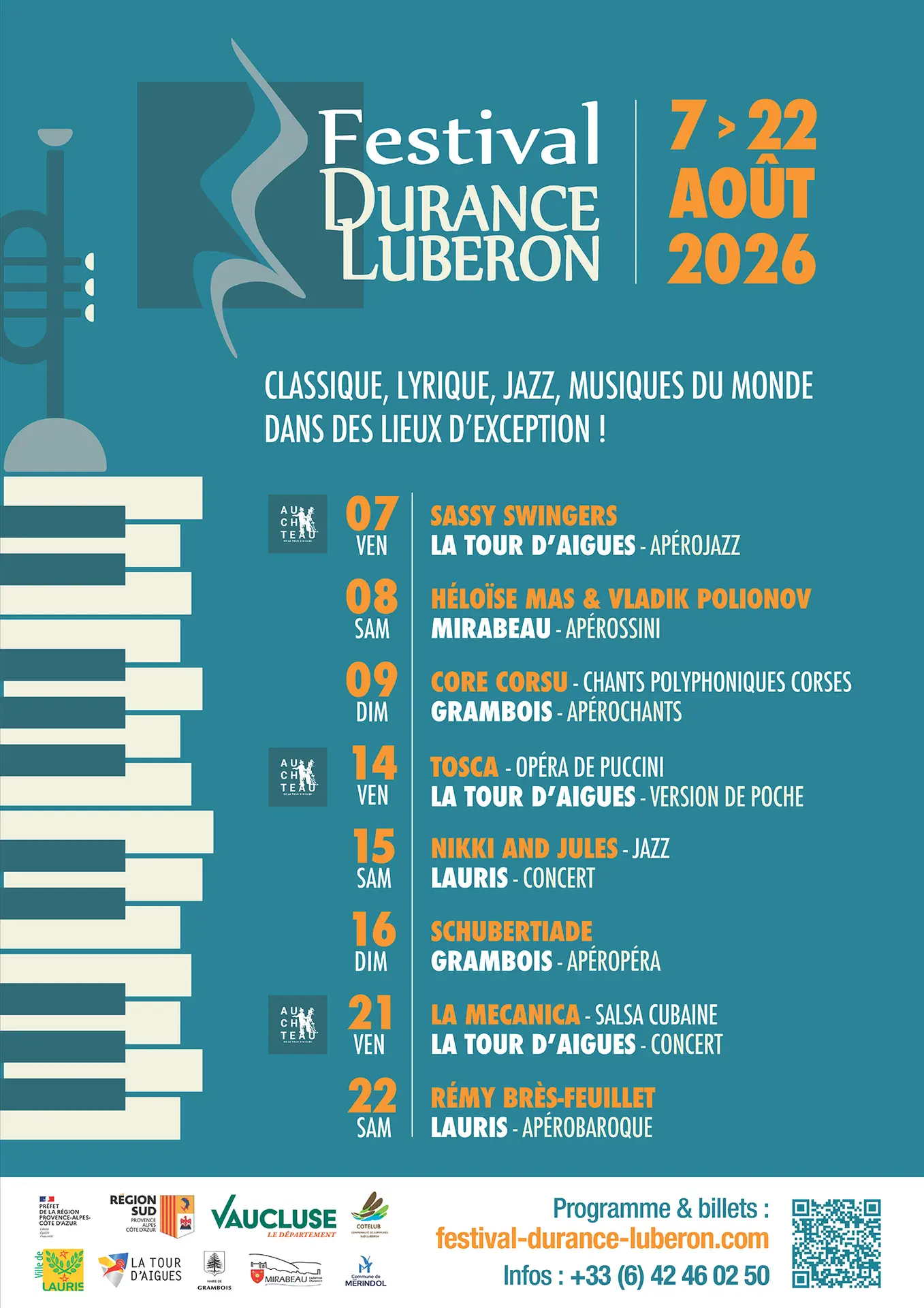 Festival Durance Luberon au Château de La Tour d'Aigues : Apérojazz : Sassy Swingers