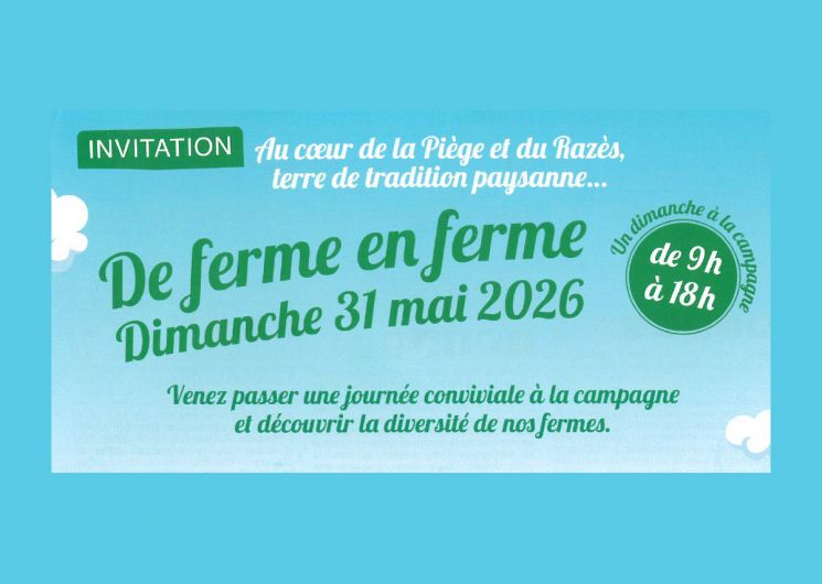 DE FERME EN FERME PIÈGE, LAURAGAIS, RAZÈS 2026 – LE JARDIN BIO DIVERS