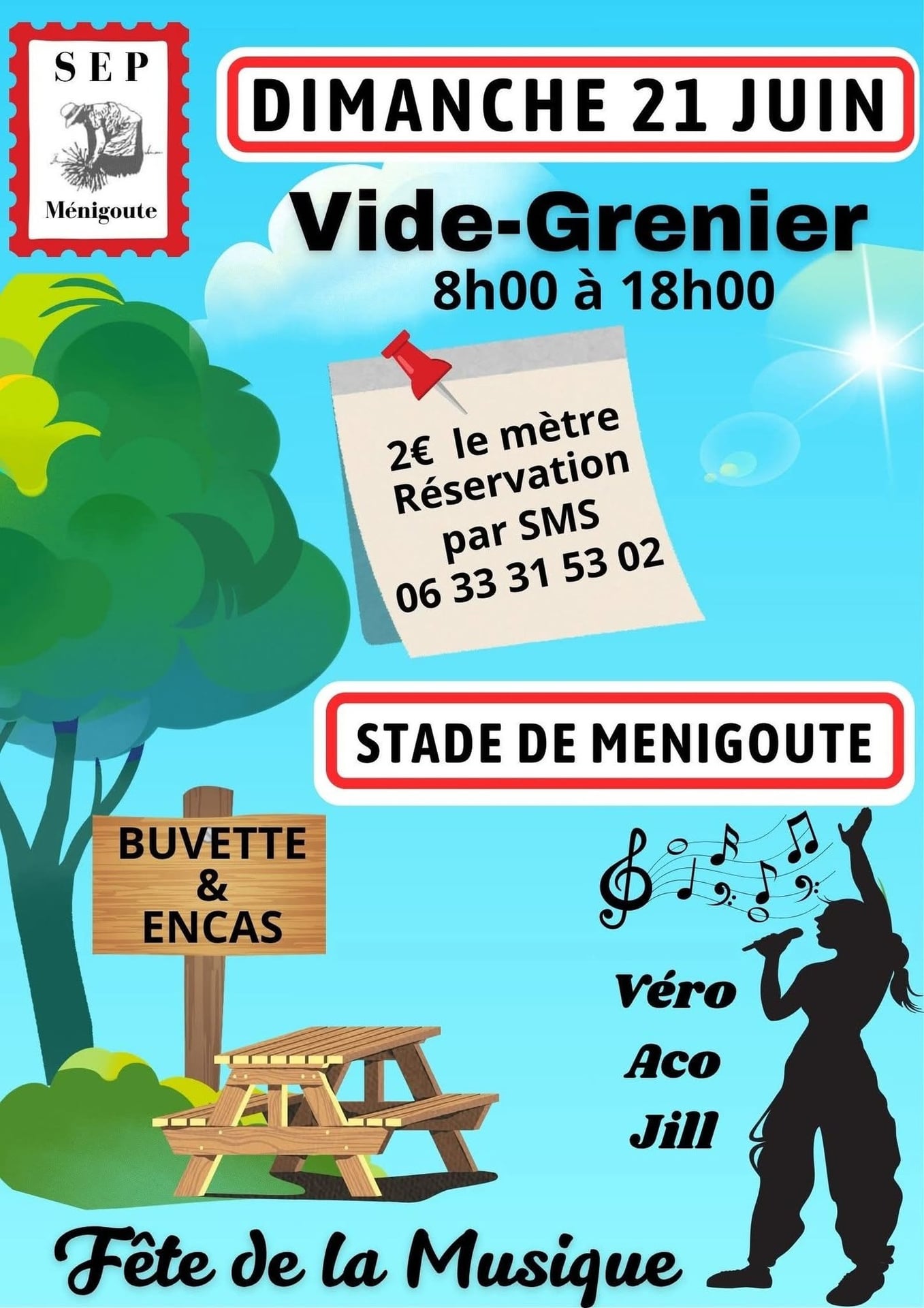 Vide grenier et Fête de la musique à Ménigoute