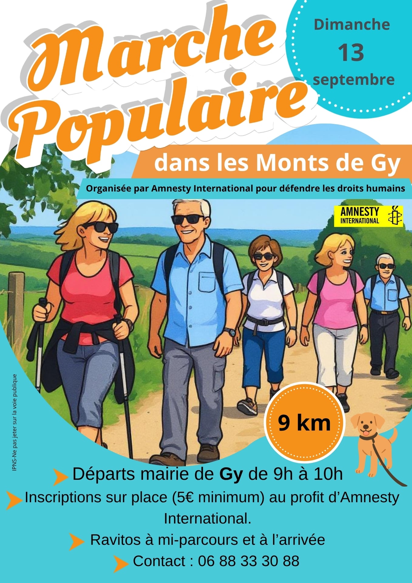 Marche populaire au profit d'Amnesty International à Gy