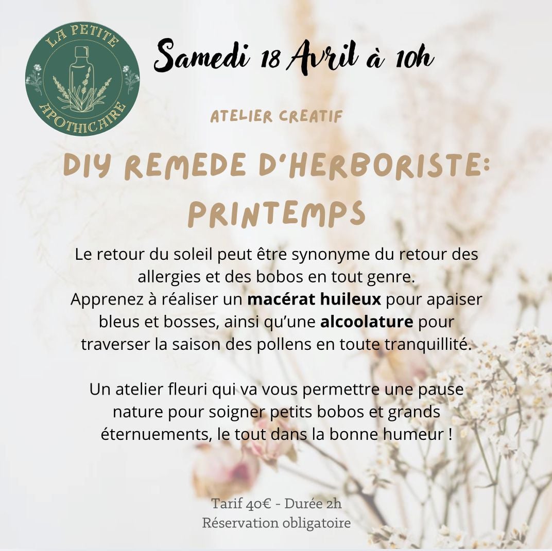 Atelier créatif : DIY remède d'herboriste : printemps