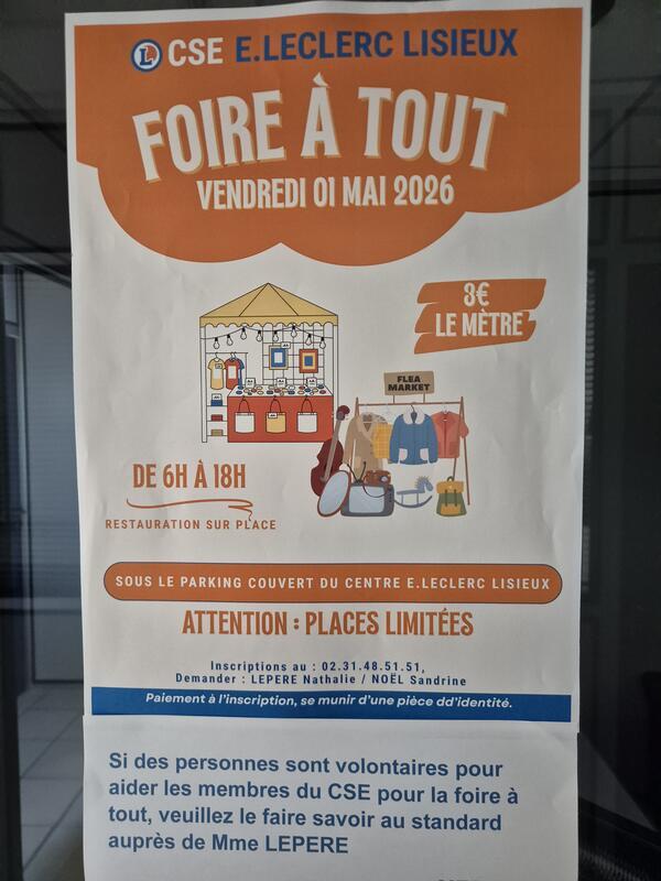 Foire à tout du cse E.Leclerc