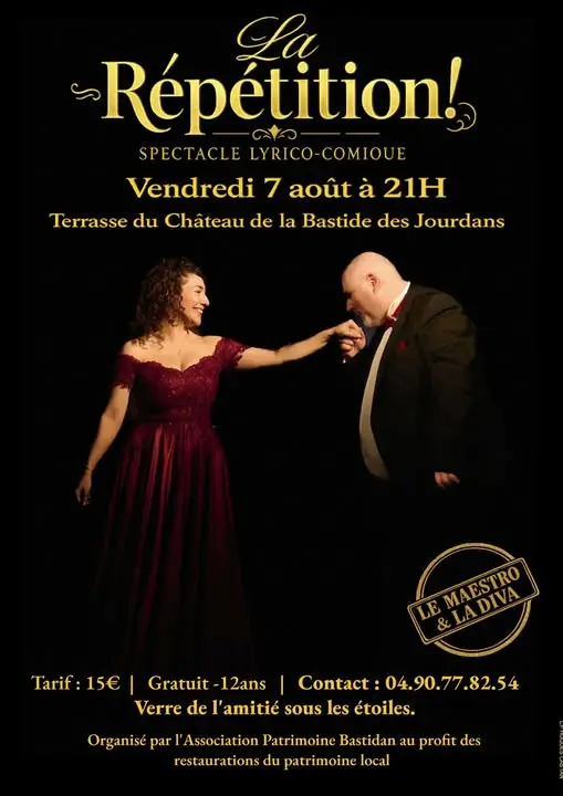 Spectacle Lyrico-Commique : La répétition! aux Terrasse du Château de La bastide des Jourdans