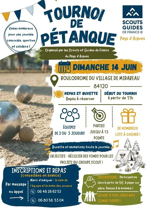 Tournoi de pétanque à Mirabeau