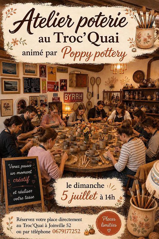 Atelier poterie au Troc Quai
