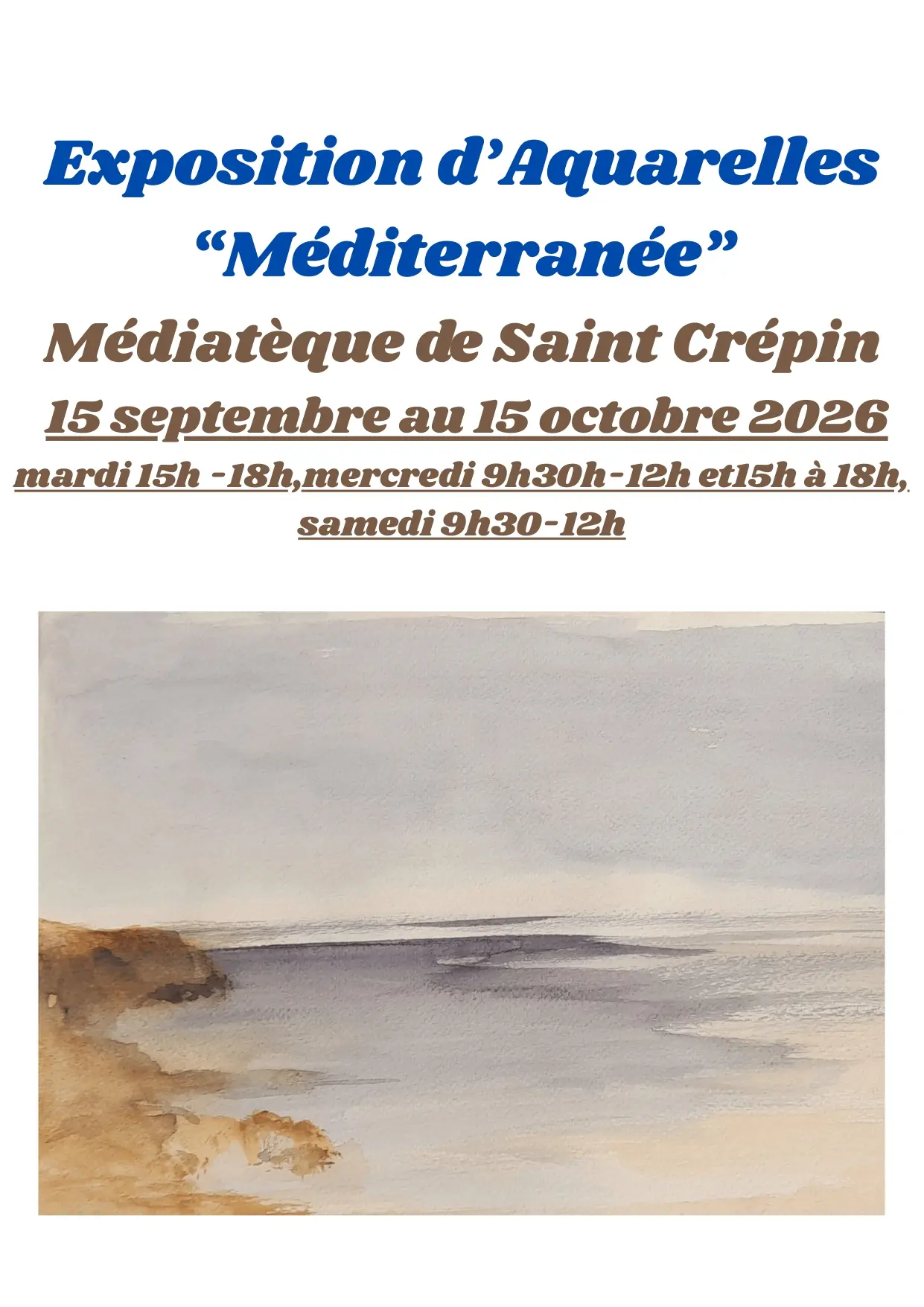 Exposition d'aquarelle "Méditerranée"