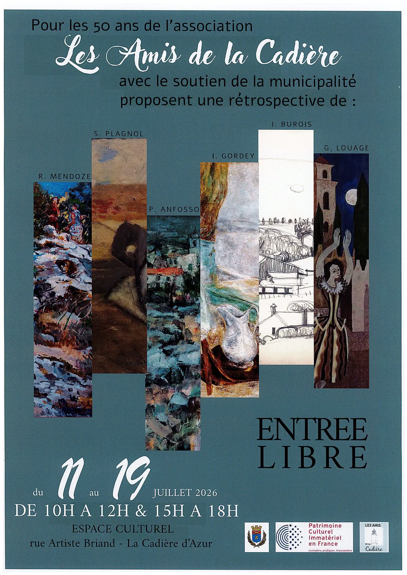 Exposition anniversaire, les 50 des Amis de La Cadière