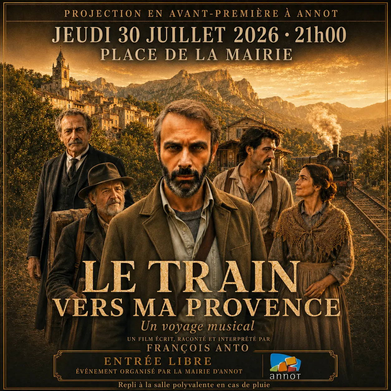 Projection du film Le train vers ma Provence, un voyage musical