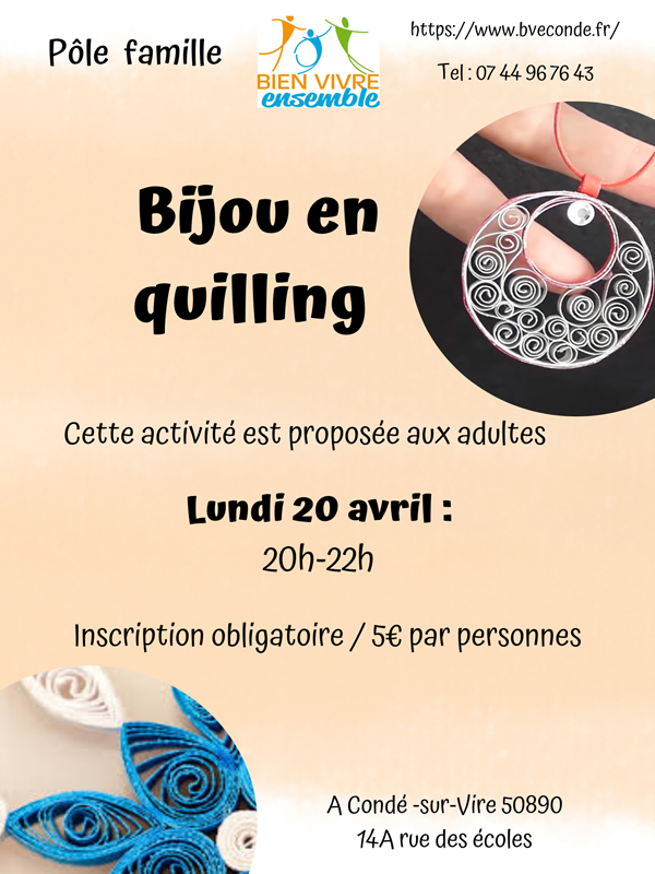 Atelier "Bijou en quilling"