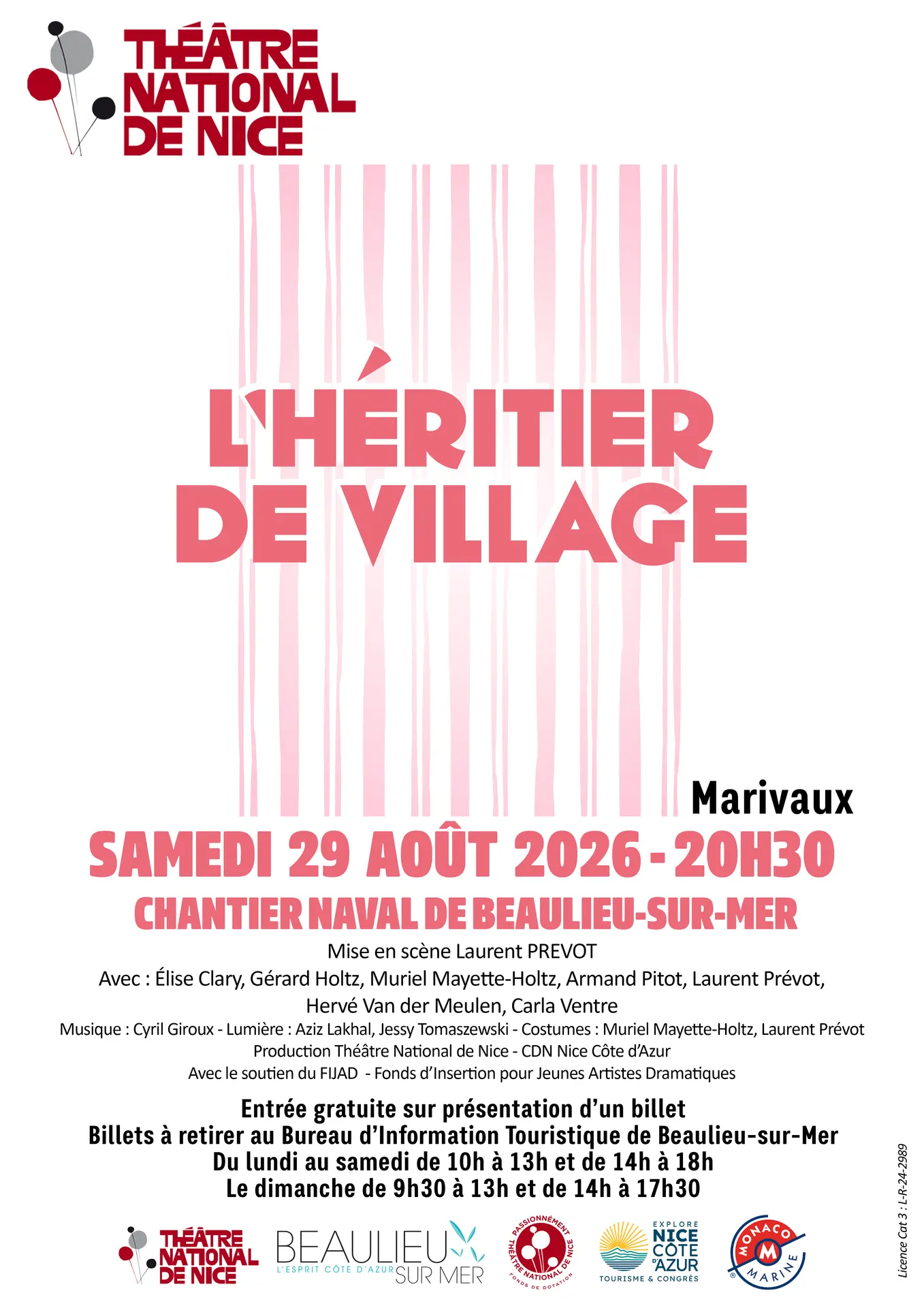 Représentation théâtrale "L’héritier de village" - Théâtre National de Nice