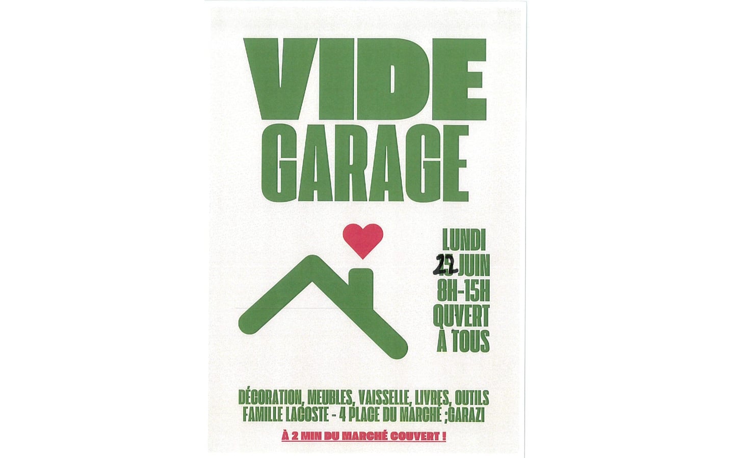 Vide garage