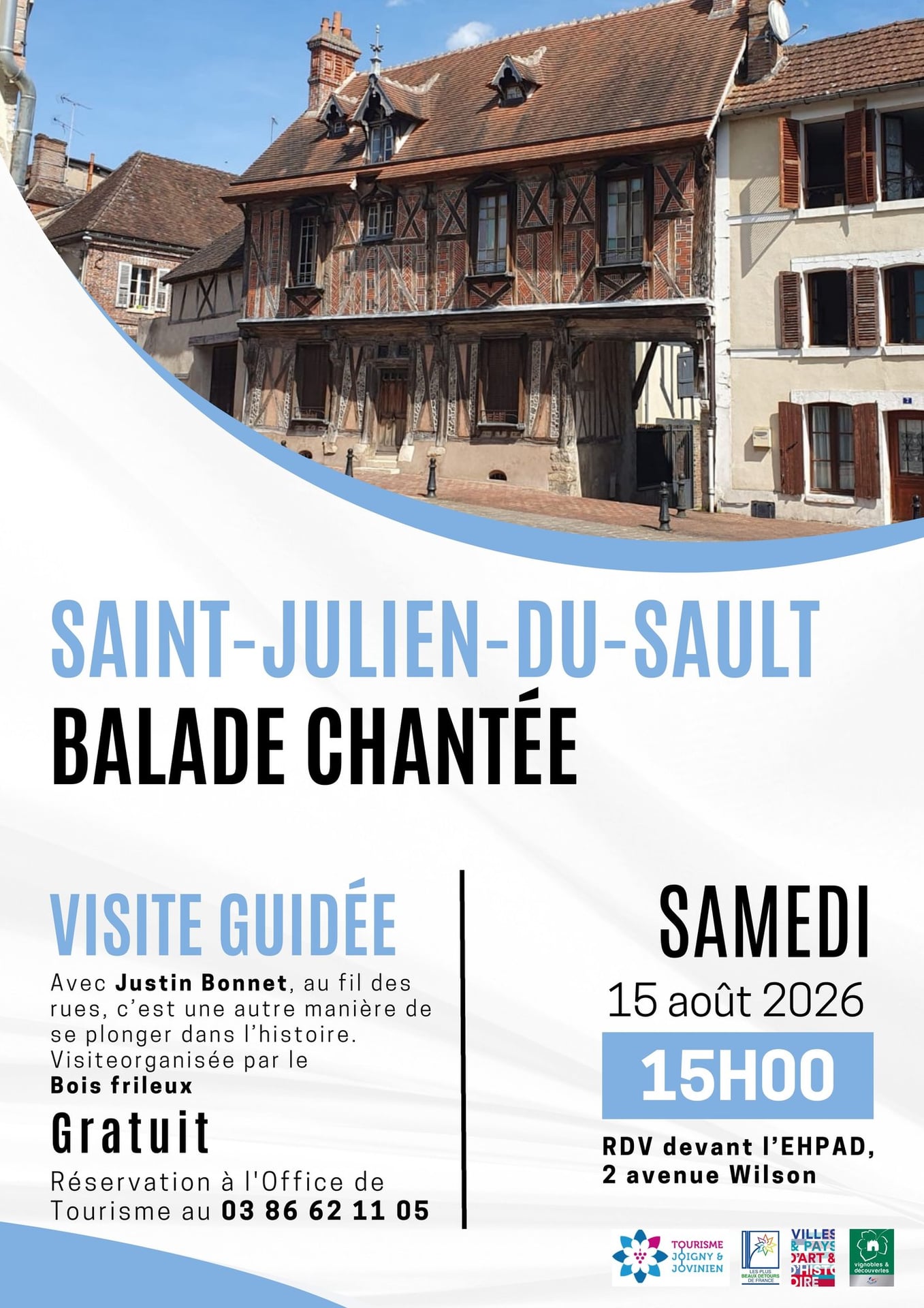 Visite guidée  à St-Julien-du-Sault "Balade chantée"