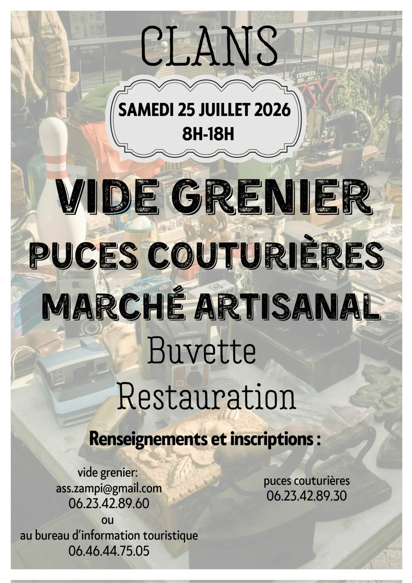 Vide Grenier, puces couturières, marché artisanal