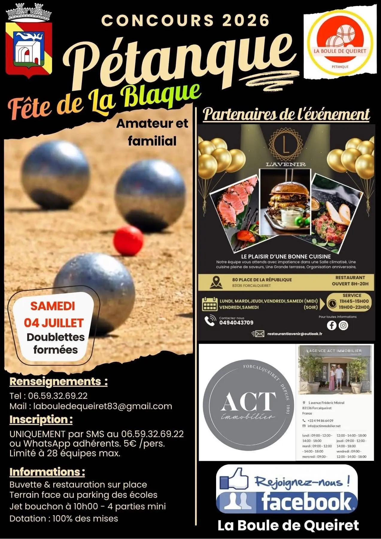 Concours de pétanque | Fête de la Blaque