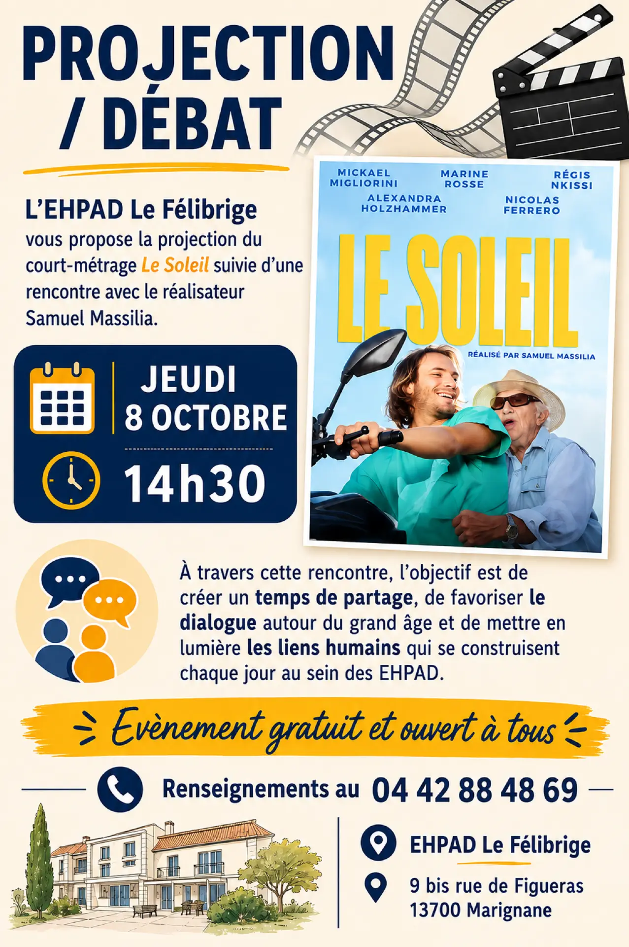 Projection et débat à la maison de retraite Le Félibrige
